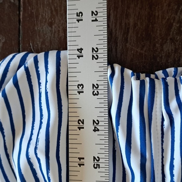 Nicole Miller Blue Stripe Halter Top Bikini Swimsuit Size 8 NWT - Picture 12 of 16